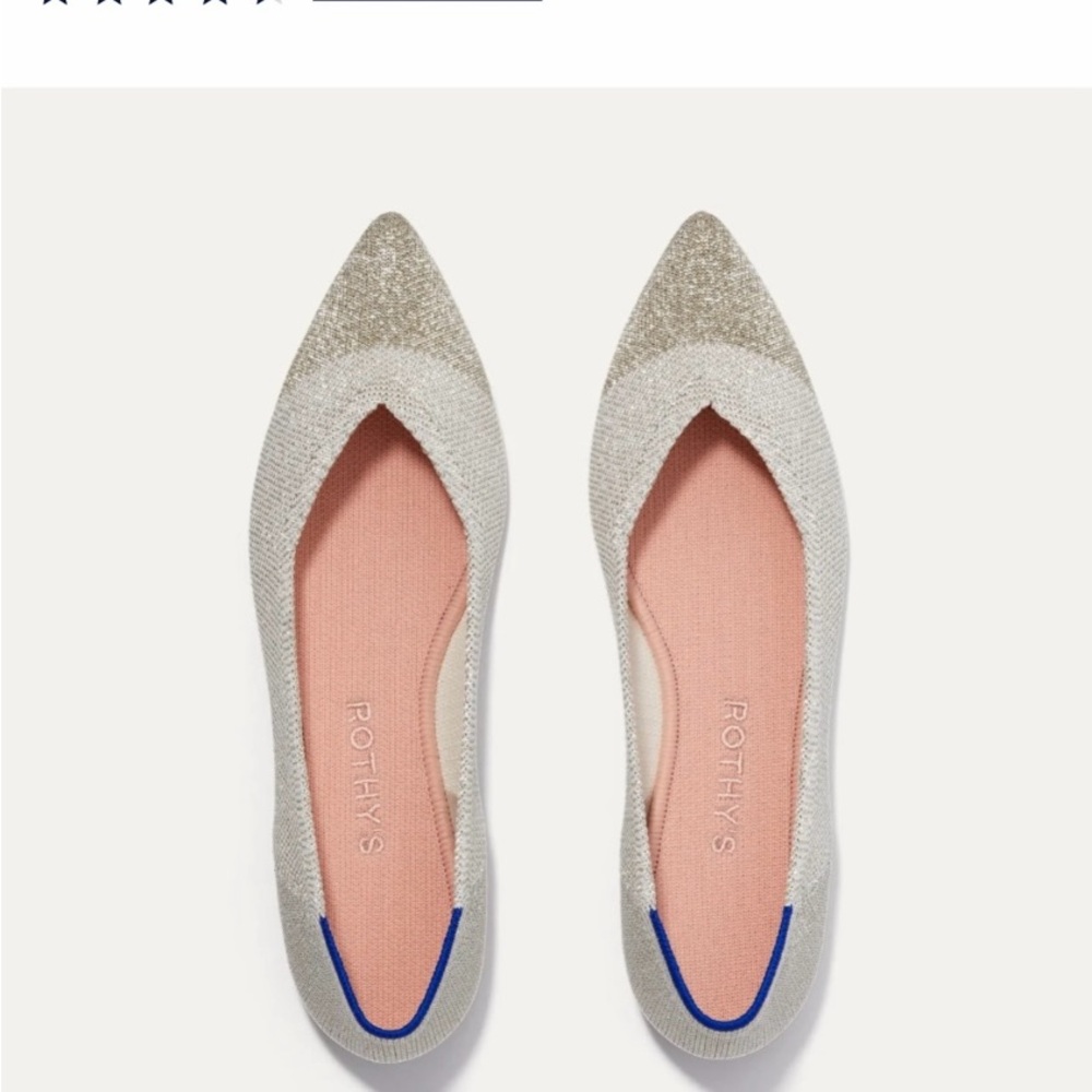 Rothy's Cream Flats Pointed Toe Slip-On